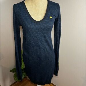 Fenchurch Navy Blue and Black Women's Sweater Dress Size Large